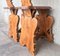 18th Century Italian Renaissance Lion Carved Walnut Hall Chairs, Set of 2, Image 14