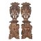 18th Century Italian Renaissance Lion Carved Walnut Hall Chairs, Set of 2 1