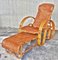 Chaise longue regolabile in legno curvato e vimini con poggiapiedi, XX secolo, Immagine 6