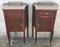 20th Century Nightstands with Glass Top and Bronze Crest, Set of 2 2