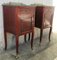 20th Century Nightstands with Glass Top and Bronze Crest, Set of 2 4