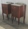 20th Century Nightstands with Glass Top and Bronze Crest, Set of 2 3