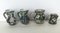 19th Century Glazed Terracotta Vases in Green & White, Set of 4 3