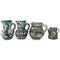 19th Century Glazed Terracotta Vases in Green & White, Set of 4 1