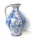 20th Century Glazed Earthenware Spanish Blue & White Painted Pitcher 3