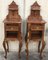 Solid Oak Bedside Cabinets with Marble Top & Drawer, Set of 2 6