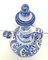 20th Century Glazed Earthenware Spanish Blue & White Painted Pitcher with Top, Image 3