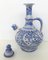 20th Century Glazed Earthenware Spanish Blue & White Painted Pitcher with Top 4