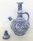 20th Century Glazed Earthenware Spanish Blue & White Painted Pitcher with Top, Image 4