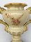 19th Century Spanish Ceramic Floral Urn with Two Handles & Carved Wood Base 4