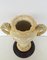 19th Century Spanish Ceramic Floral Urn with Two Handles & Carved Wood Base 2