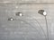 Lampada di design ad arco in metallo cromato con tre luci e paralumi sferici, anni '70, Immagine 4