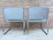 Art Deco Tubular Chrome Lounge Chairs in Silver Faux Leather, Set of 2 9