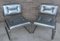 Art Deco Tubular Chrome Lounge Chairs in Silver Faux Leather, Set of 2 5