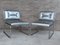 Art Deco Tubular Chrome Lounge Chairs in Silver Faux Leather, Set of 2 3