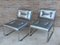 Art Deco Tubular Chrome Lounge Chairs in Silver Faux Leather, Set of 2 2