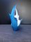 Murano Blue and White Glass Scalloped Sommerso Vase, 1950s, Image 3