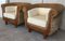 Mid-Century Armchairs with Coffee Table in Rattan and Wood, Set of 3, Image 6