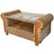 Mid-Century Couchtisch aus Rattan & Holz 1