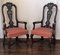 Burl Walnut Queen Anne Style Armchairs, 1940s, Set of 2, Image 2