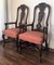 Burl Walnut Queen Anne Style Armchairs, 1940s, Set of 2, Image 3