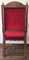 19th Century Louis XIII Style Throne Armchair in Red Velvet, Image 4