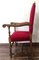 19th Century Louis XIII Style Throne Armchair in Red Velvet 5