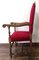 19th Century Louis XIII Style Throne Armchair in Red Velvet, Image 5