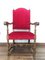 19th Century Louis XIII Style Throne Armchair in Red Velvet 2