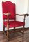 19th Century Louis XIII Style Throne Armchair in Red Velvet 3