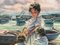 Óleo sobre lienzo español, mar, siglo XX, González Alacreu, Imagen 4