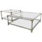 Mid-Century Square Acrylic Glass Coffee Tables with Chromed Metal 1