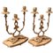 French Louis XVI Style 19th Century Three Scroll Arm Candelabras, Set of 2, Image 1