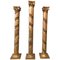 20th Century Spanish Carved Gilt Polychrome Wood Corinthian Columns, Set of 3 1