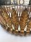 Gilt Metal Sunburst Crown Ceiling Fixture with Frosted Glass 6