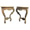 Early 20th Century Rococo French Hand-Carved Corner Consoles with Drawer, Set of 2, Image 1
