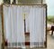 Mid-Century Bamboo Canopy Four Poster Bed with Curtains 4