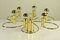 Vintage Vergoldete Vintage Deckenlampe mit 6 Leuchten von Cosack 4