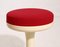Scandinavian Modern Stools with Red Fabric Upholstery, 1960s, Set of 2 3