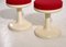 Scandinavian Modern Stools with Red Fabric Upholstery, 1960s, Set of 2 2