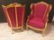 Louis XV Sessel aus goldenem Holz, 2er Set 6