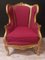 Louis XV Style Golden Wood Lounge Chairs, Set of 2, Image 1