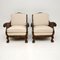 Antique Swedish Satin Birch Bergere Armchairs, Set of 2, Image 3