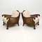 Antique Swedish Satin Birch Bergere Armchairs, Set of 2 2