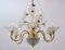 Mid-Century Murano Lattimo & Messing Kronleuchter, Italien, 1970er 4