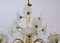 Mid-Century Murano Lattimo and Brass Chandelier, Italy, 1970s 5