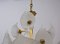 Mid-Century Murano Lattimo and Brass Chandelier, Italy, 1970s 6