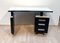 Small Art Deco Desk, Curved Plate, Black and White Lacquer, France circa 1940, Image 4
