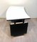 Small Art Deco Desk, Curved Plate, Black and White Lacquer, France circa 1940 14