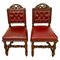 Antique Victorian Carved Oak Side Chairs, Set of 2 1